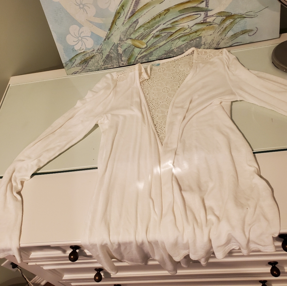 White cardigan